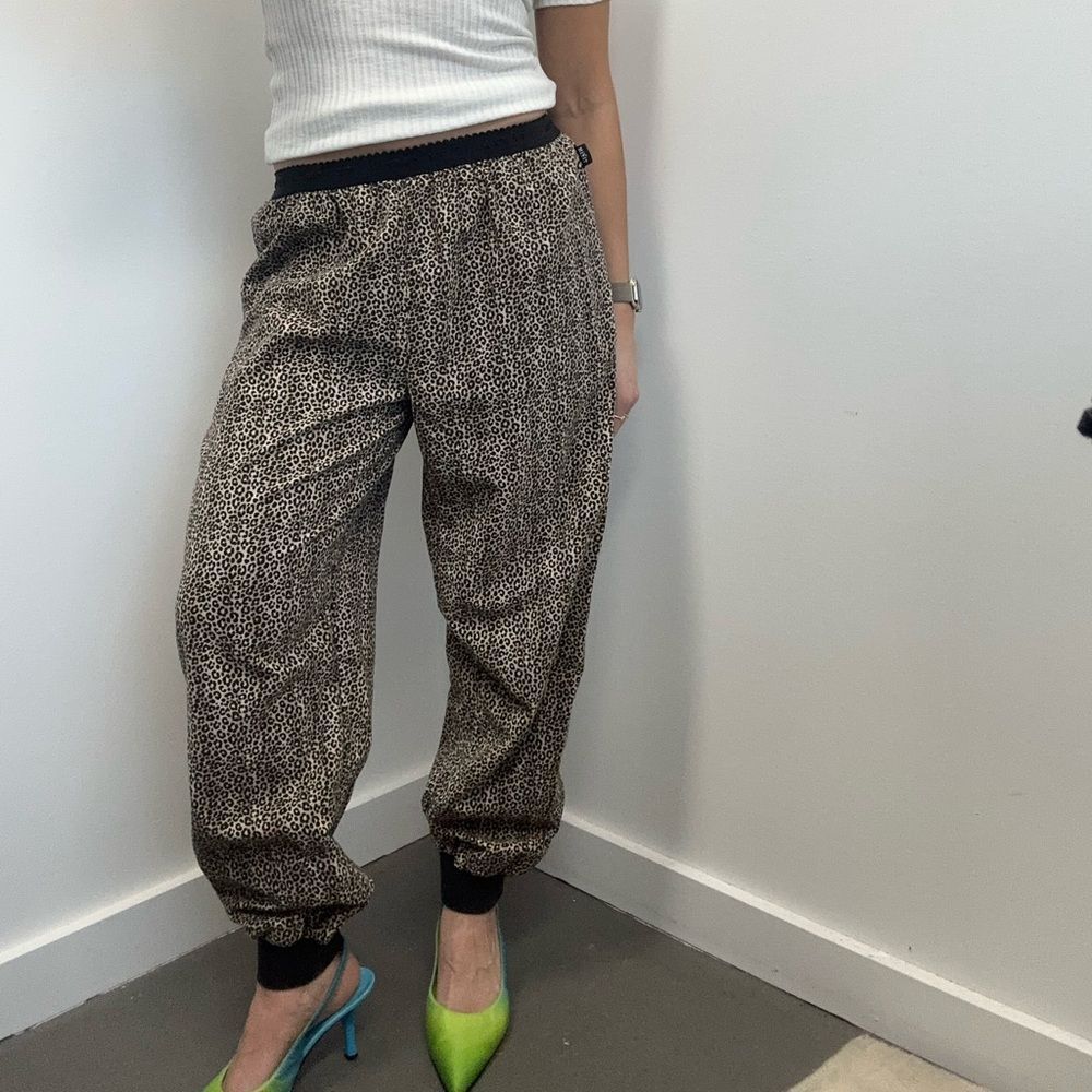 MIXIT Leopard Print Cotton Balloon Barrel Cuffed Lounge Pants Boxer Size S